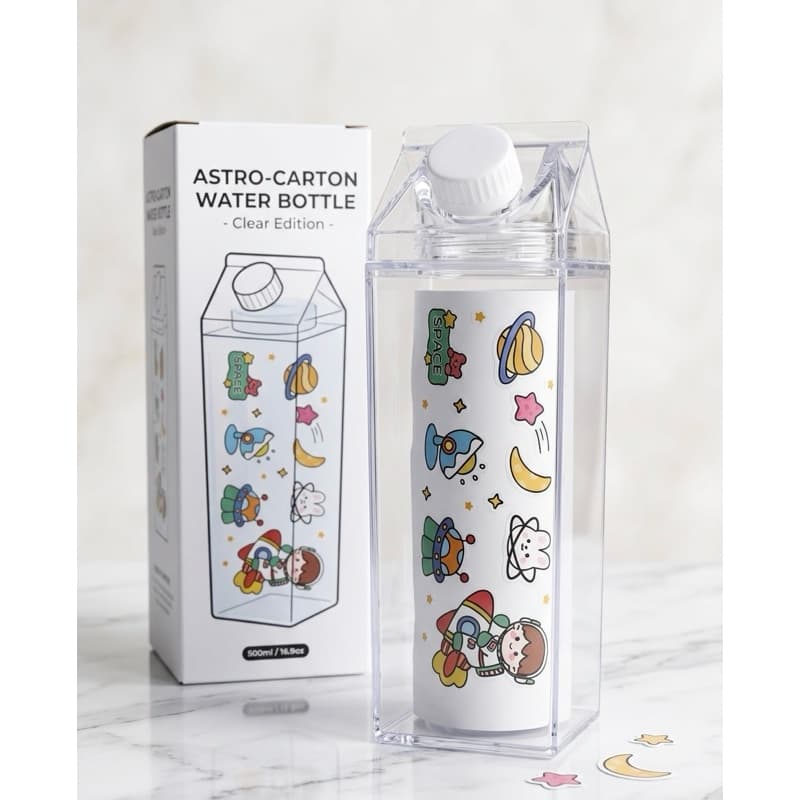 Garrafa de Leite, Suco, Iogurte, Bebidas em geral 1LITRO e 500ml Acrílico Multiuso (com adesivos)