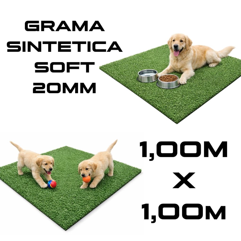 Grama Sintética Soft 20mm 1,00m x 1,0m (1,0m²) Para Jardim