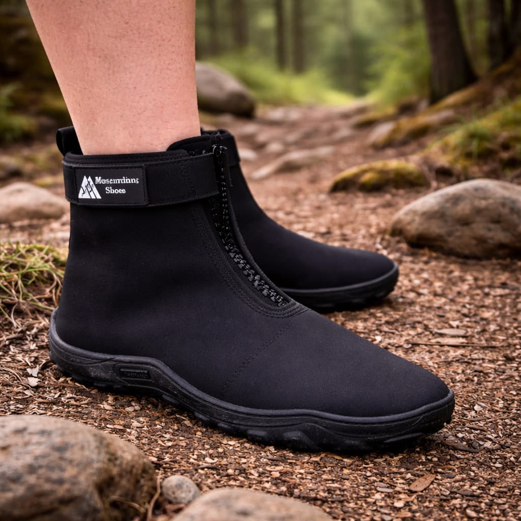 Bota de Neoprene Cano Curto Unissex Pesca Trilha Praia Beach Tennis com Zíper e Velcro