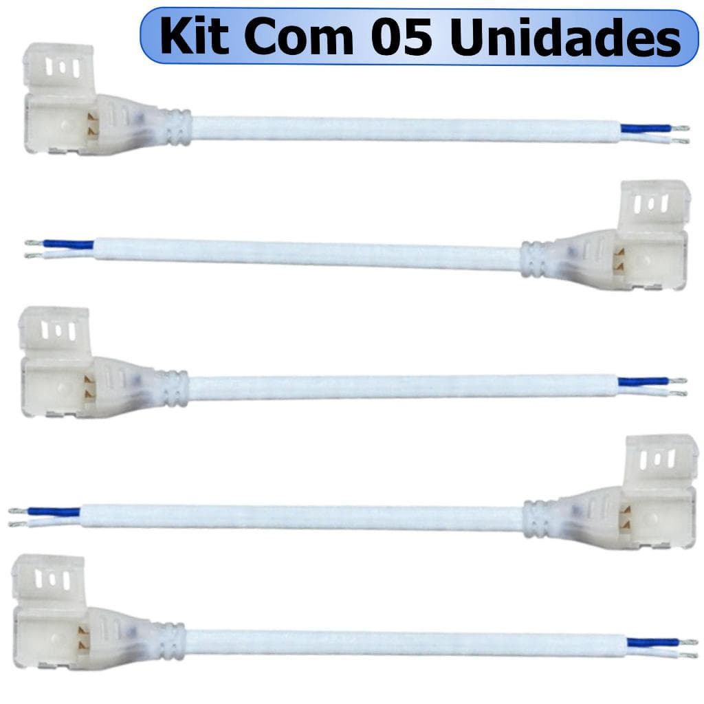 5 Pcs Conector Plug Mangueira Fita Led 120L 8x10mm 110v A 240v Adaptador Conector Fita Mangueira
