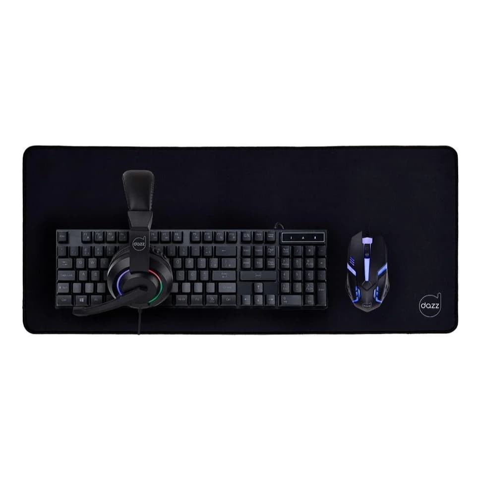 Kit Gamer Dazz Novacore 4 Em 1 RGB Teclado Mouse Headset Mousepad ABNT2