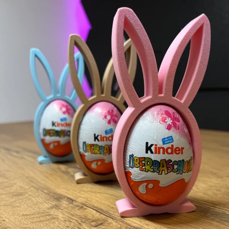 Kit 3 Decoração Páscoa Porta Kinder Ovo Coelho