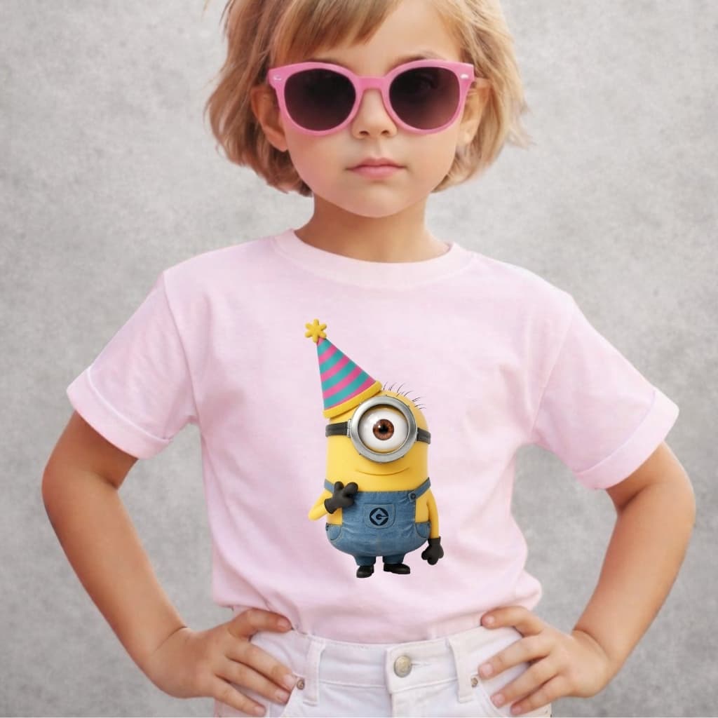 Camiseta Infantil Menina do Minions Meu Malvado Favorito Aniversário Blusa Juvenil Algodão Premium