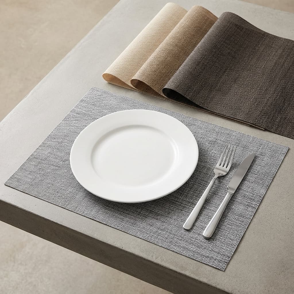 Jogo Americano PVC Impermeável Resistente Kit 4 Ou 6 Lugares Mesa Posta Cozinha Sala Jantar Design Moderno