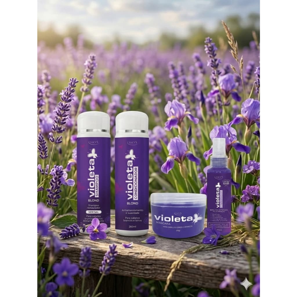 Kit Completo Violeta Blond Lucy's - Shampoo + Máscara + Cond + Finalizador