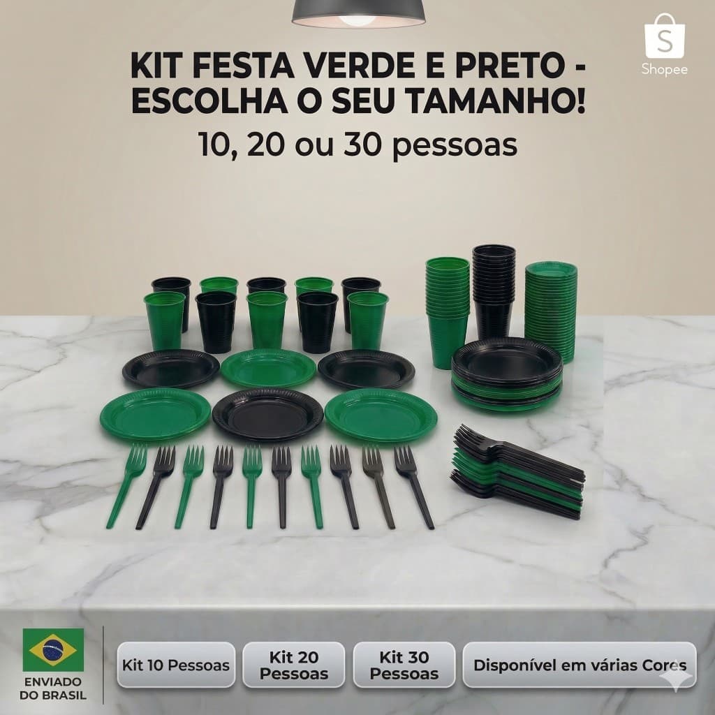 Kit Festa Incrível Hulk Descartável Verde e Preto | Prato | Copo | Garfo | 20 ou 30pessoas