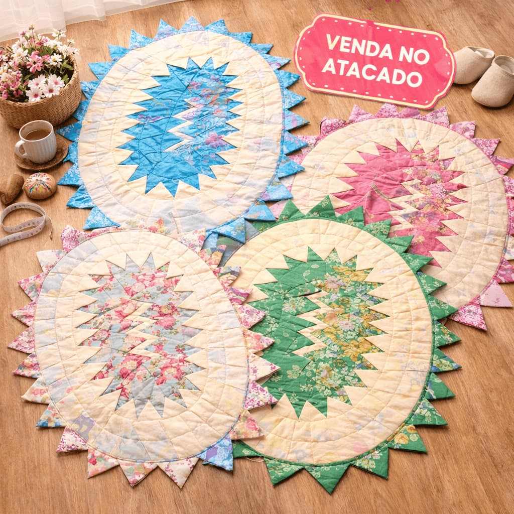 Tapete de Bico Retalho Oval 62cm x  46cm - REVENDA - ATACADO