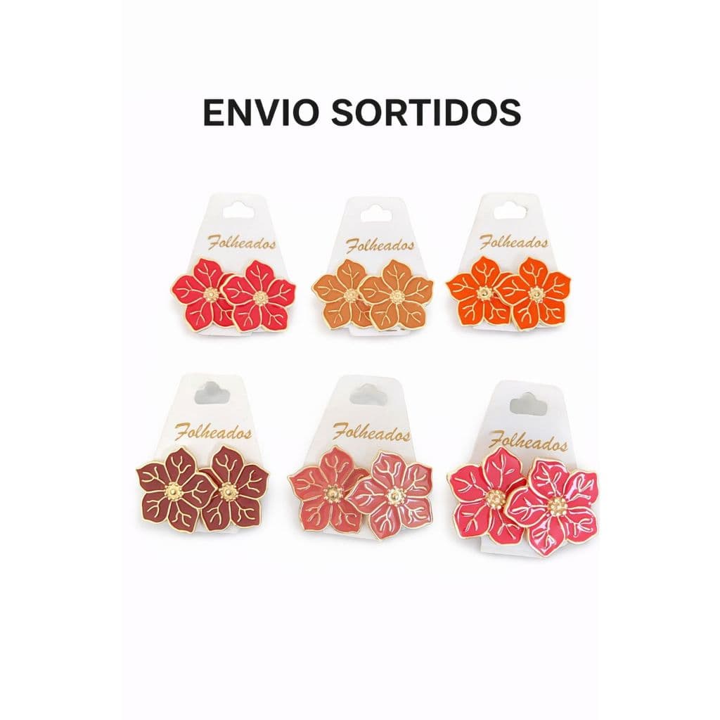 Brincos Flor Colorida com Pérola – Elegância e Delicadeza