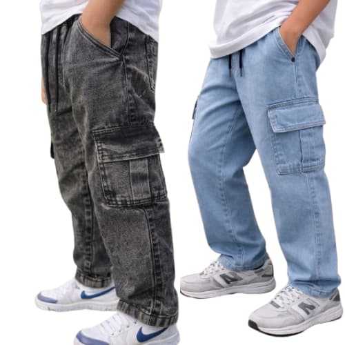 CALÇA JEANS STREETWEAR SKATISTA DE MENINO DO 2 AO 16 ANOS, SUPER ESTILOSA.