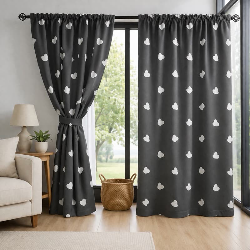 Cortina Para Quarto Sala E Escritório Estampada 2,40x1,70 Varão Passante
