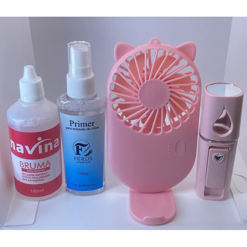 Primer Fidelis + Bruma Navina  Nano Mister e Ventilador Para Extensão De Cilios