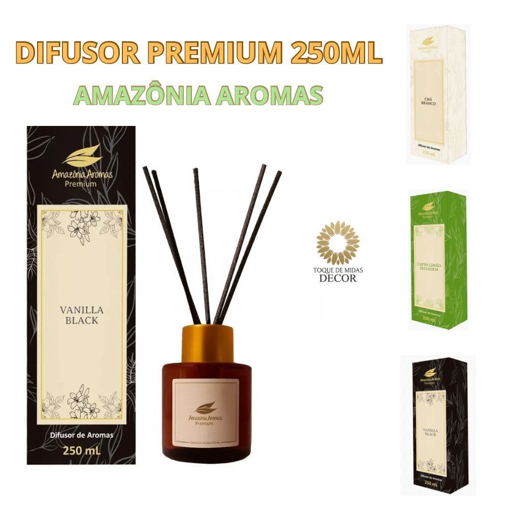 Aromatizador Difusor Premium Amazônia Aromas 250ml Casa Loja Banheiro Ambiente Decoração