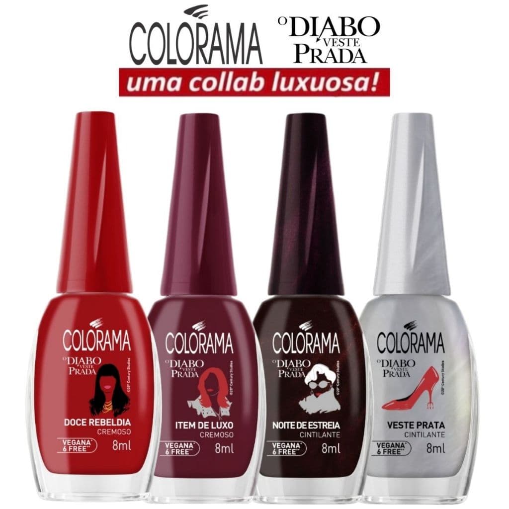 Esmalte Colorama Nova Coleção O Diabo Veste Prada Lançamento Kit 4 Cores Manicure Pedicure