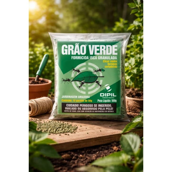 Formicida Isca Grão Verde 500g | Controle de Formigas Cortadeiras no Jardim