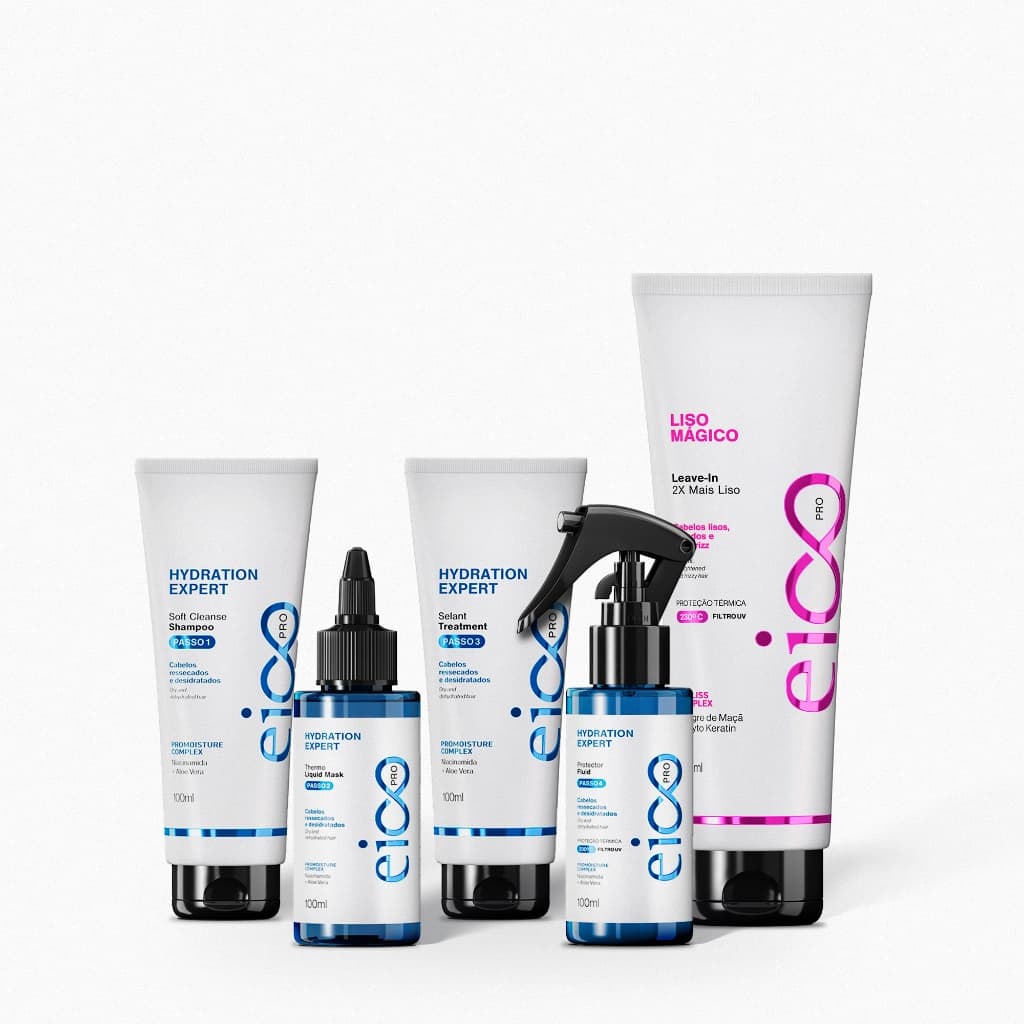 Kit Hydration System + Leave-in Liso Mágico - Eico Pro