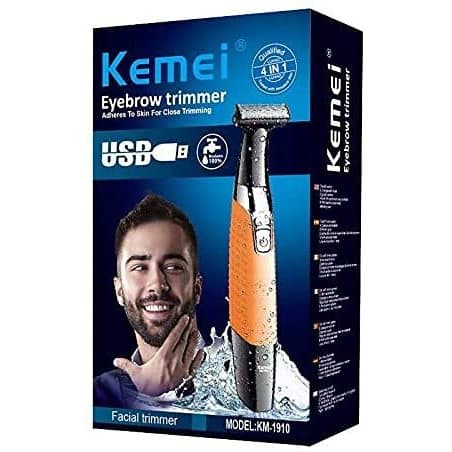 Barbeador Aparador de Pelos Kemei KM- 1910 Portátil Bivolt 110v /220v Máquina de acabamento