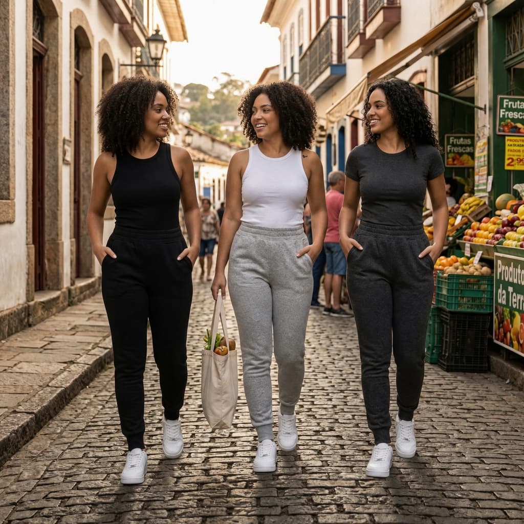 Calças De frio Moletom calça feminina