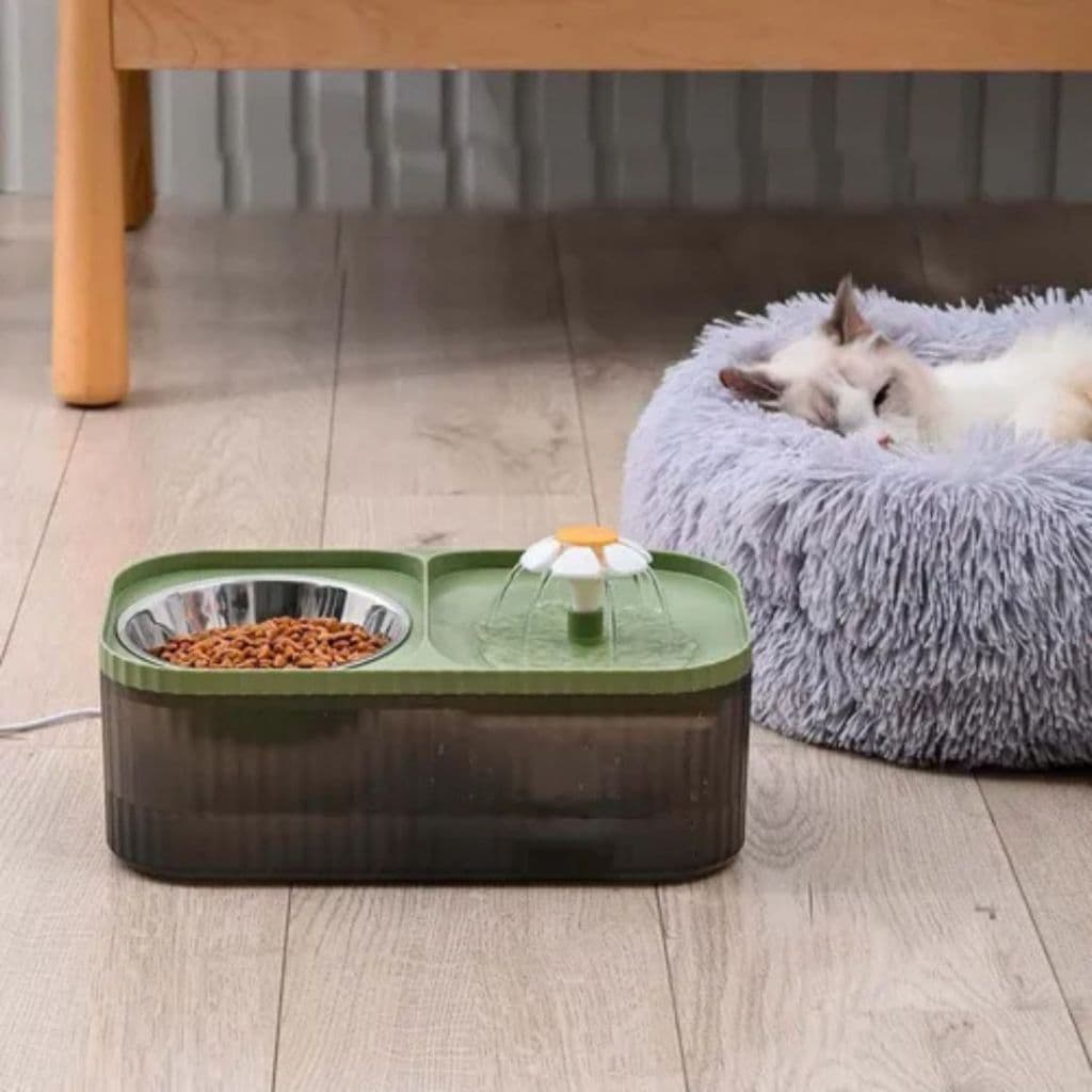 Fonte De Água Para Gatos Bebedouro 2 em 1 Tigela Para Animais de Estimação.XHL_HOME