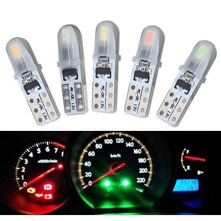 9pcs T5 Lâmpadas LED Canbus Livre De Erros Painel Interior Do Carro Indicador De Aquecimento Lâmpada De Cunha 12V