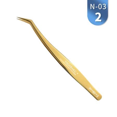 Pinça Extensão Cílios Fio a Fio Dourada Nagaraku