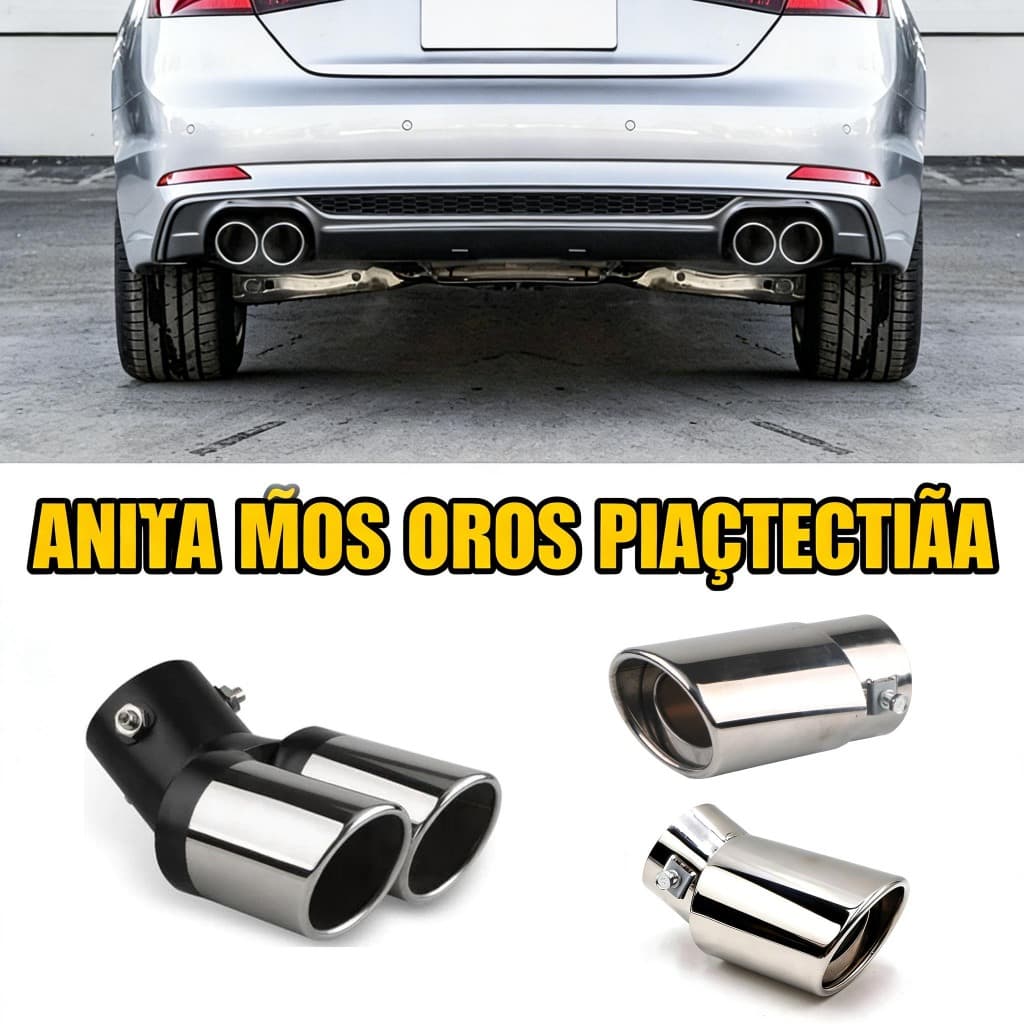 Tubo De Escape Para Carro Com Ponta De Aço Inoxidável E Silenciador Automático