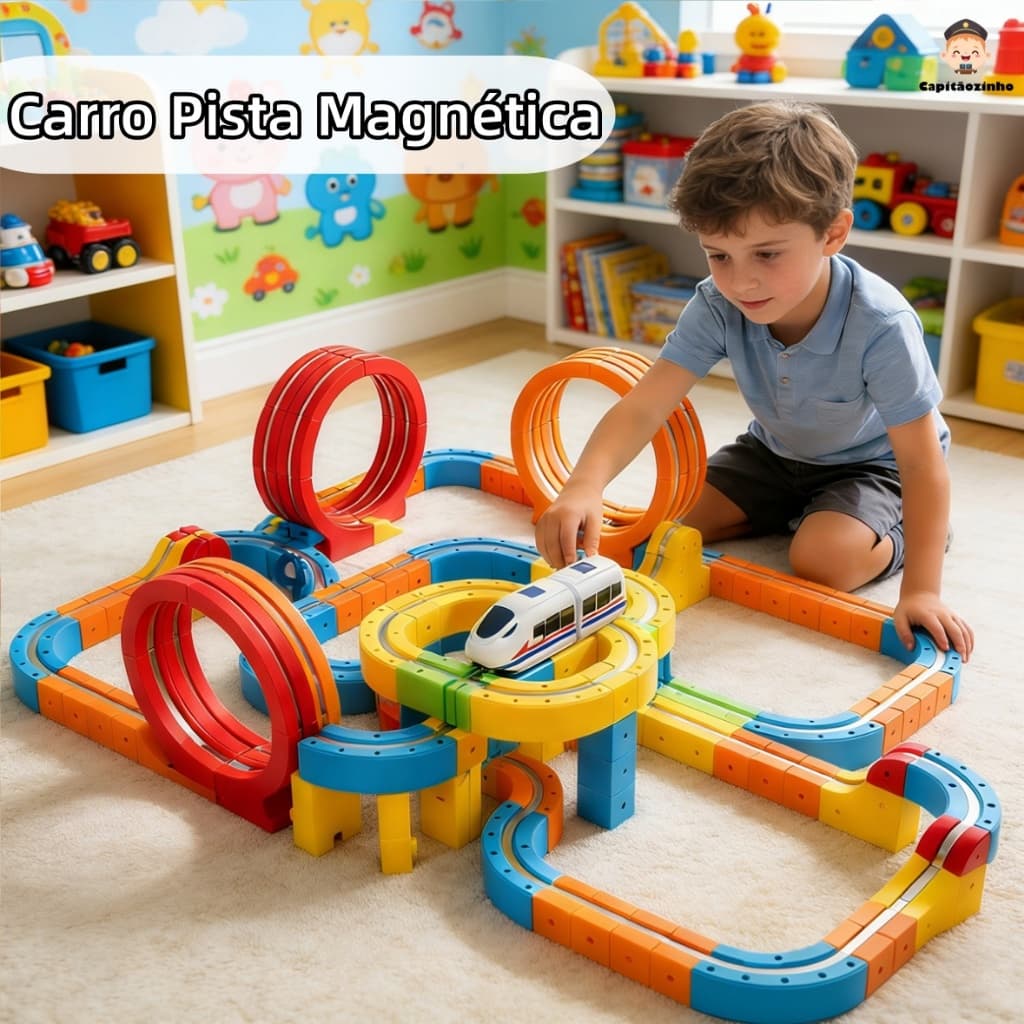 Blocos Magnéticos Trilho Trem Brinquedo Educativo Infantil 56/80/120 Levitação Magnética