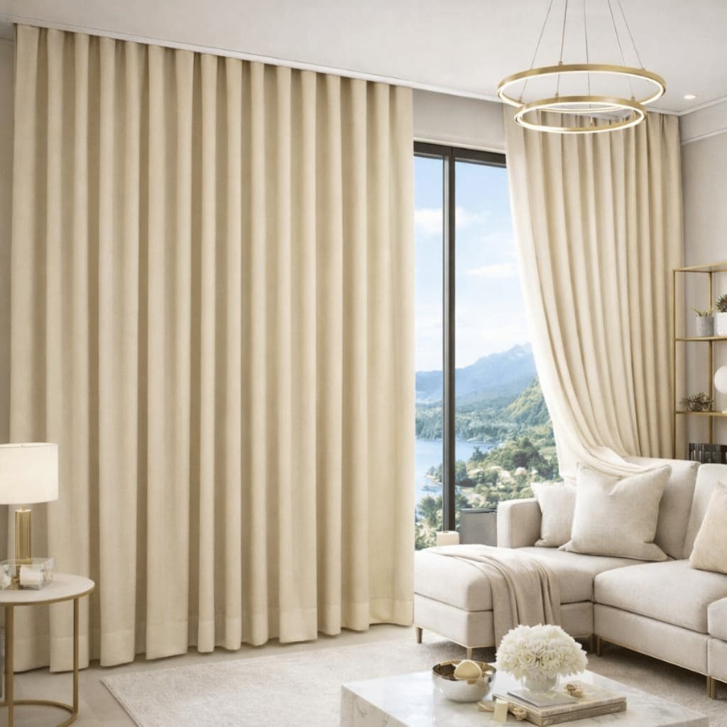 Cortina Linho Sala Quarto Trilho Suíço 6,00 x 2,30/2,40/2,50/2,60/2,70/2,80 - Luxo
