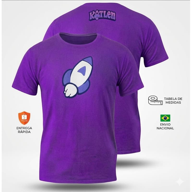 Camiseta Ketlen Roxa fogieye Irmã Emilly Vick Infantil Evoluçao Dos Novos Elementos Foguete