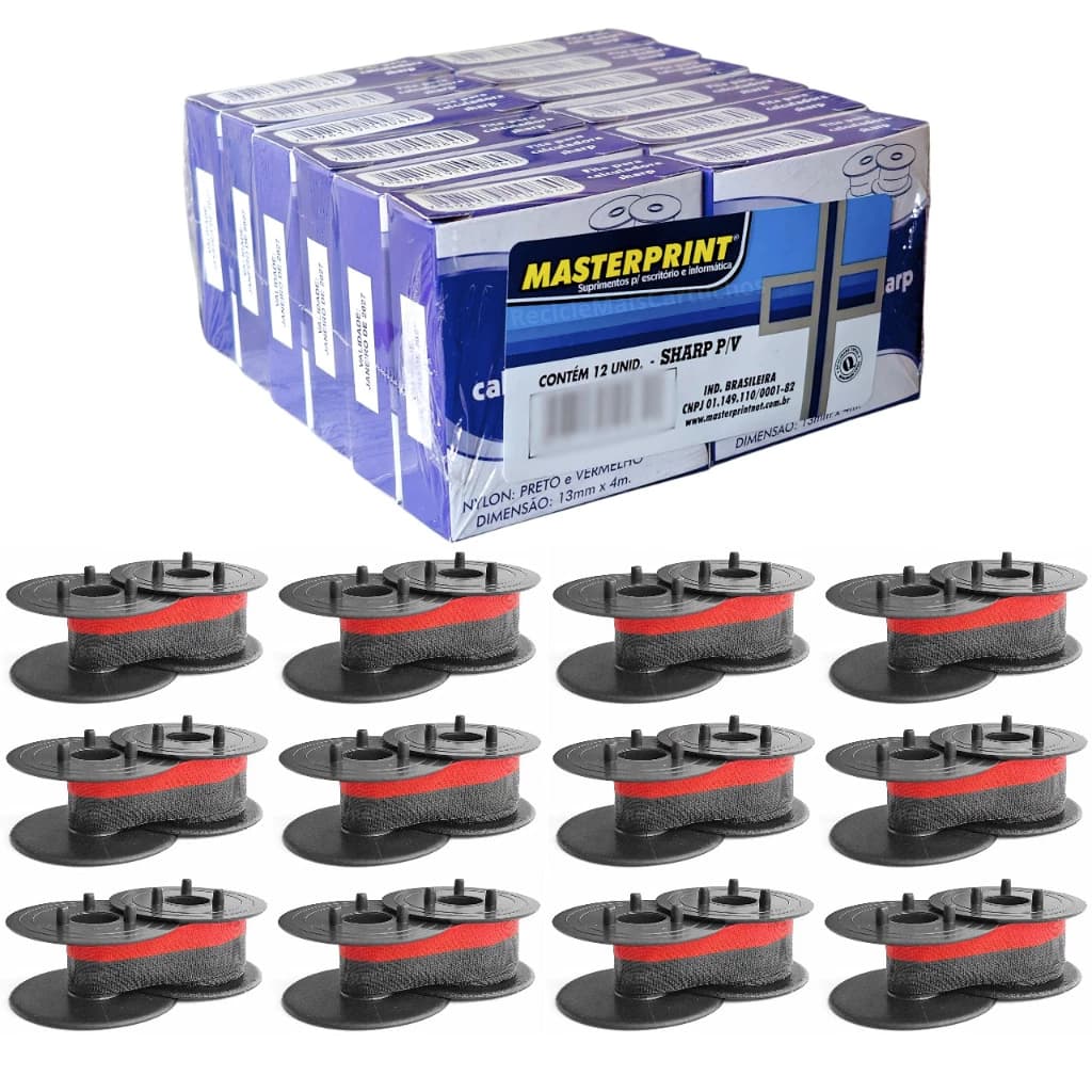 Kit 12 Fitas Para Calculadora Sharp - Masterprint