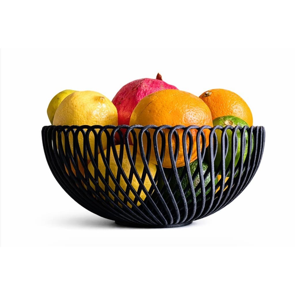 Fruteira Decorativa em PLA 20x10cm Centro de Mesa Moderno Design Vazado 3D Cozinha Sala