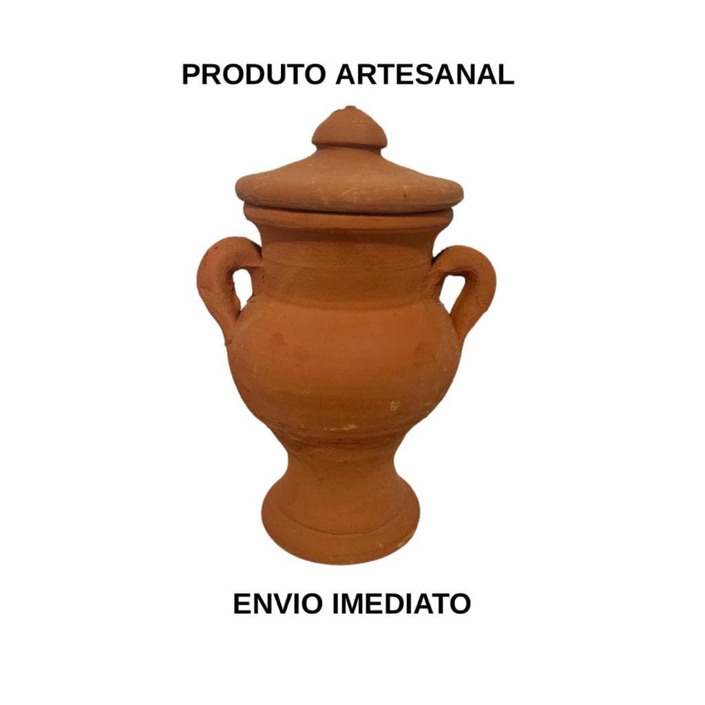 Quartinha de Barro 16cm Com Asa/Alça Assentamento Fundamento Umbanda Candomble