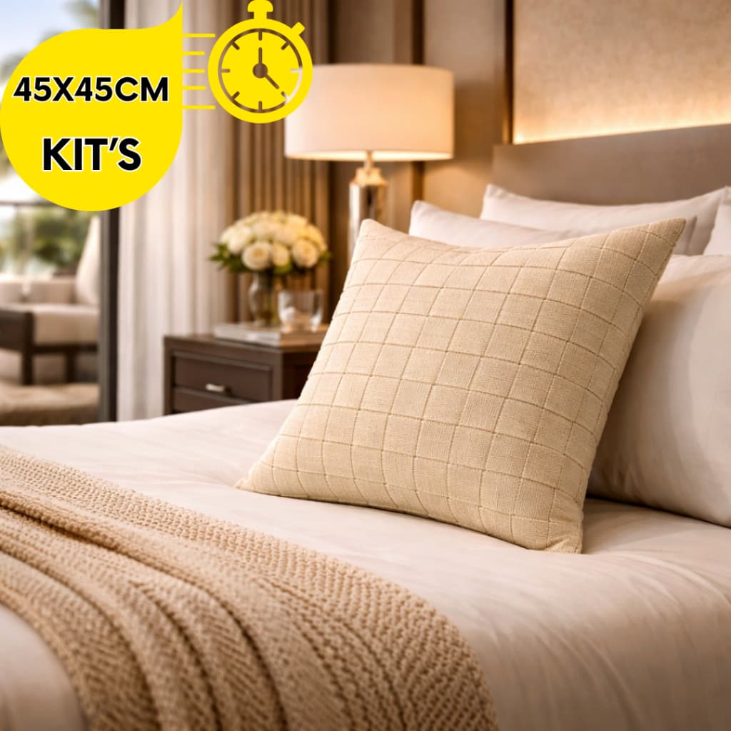 KIT CAPAS DE ALMOFADA 45X45CM FÁCIL LAVAGEM FEITA A MÃO SOFISTICADO ESTILO MODERNO PARA SOFÁ OU CAMA