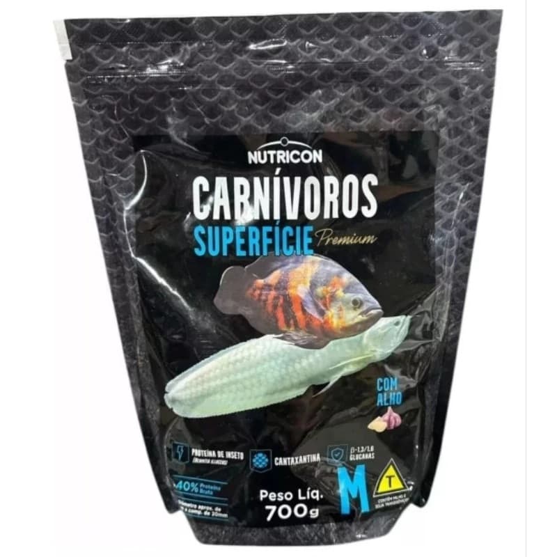 Ração Peixes Nutricon Carnívoros Superfície M 700g