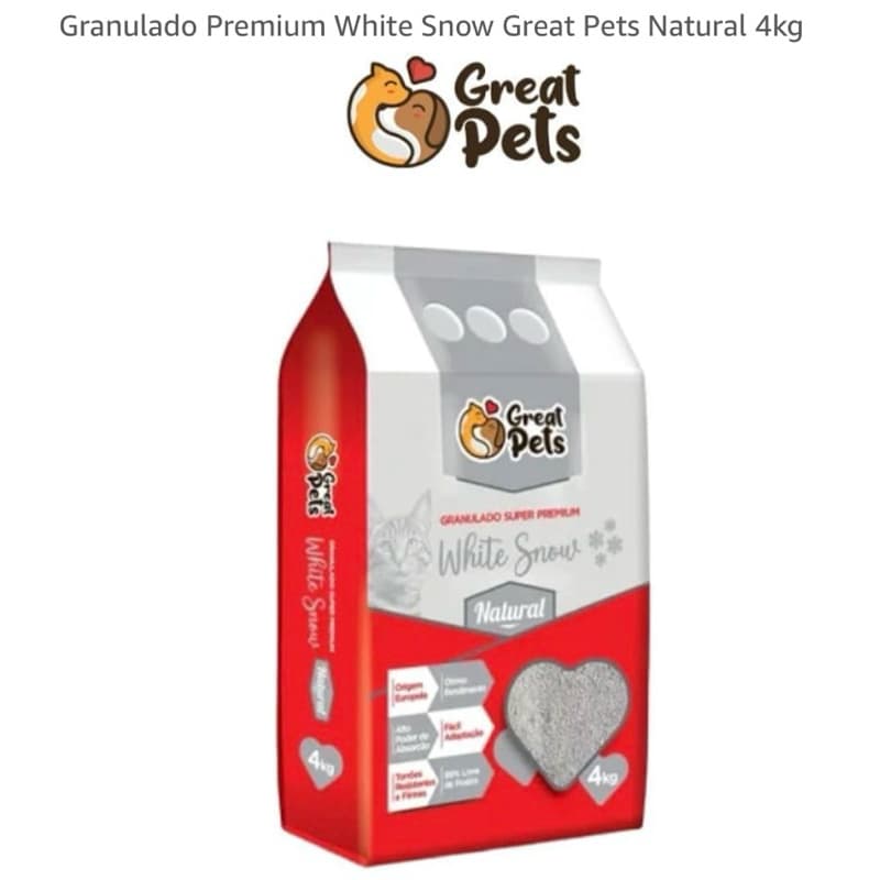 Granulado Premium White Snow Great Pets Talco 4kg