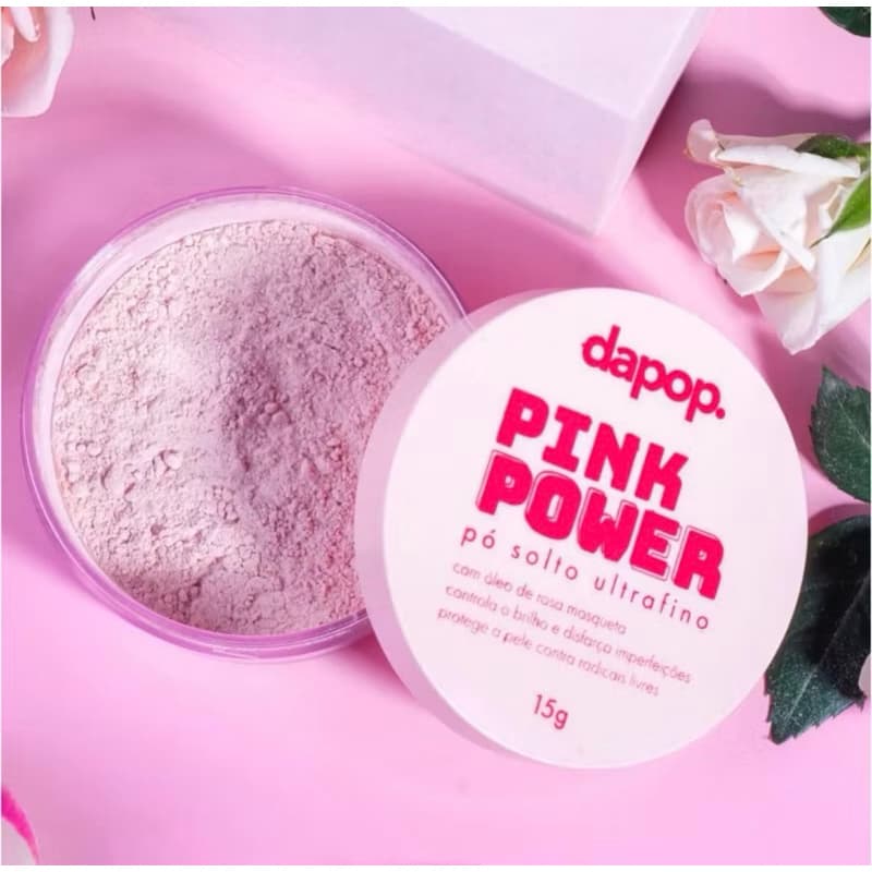 Pó Solto Pink Power Ultrafino Dapop – Efeito Blur + Pele Perfeita