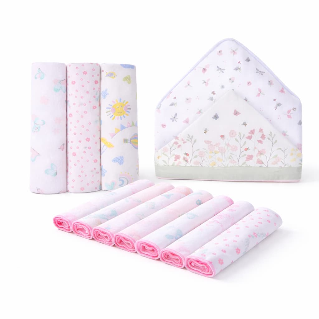 KIT ENXOVAL BEBÊ 10 ITENS 100% ALGODÃO SUPER MACIO CONFORTO E QUALIDADE