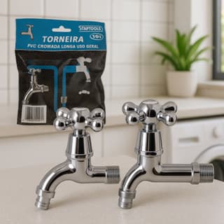 Torneira Cromada bico curto e longo , PVC PIA Jardim Parede Lavanderia Quintal Plástica Reforçada