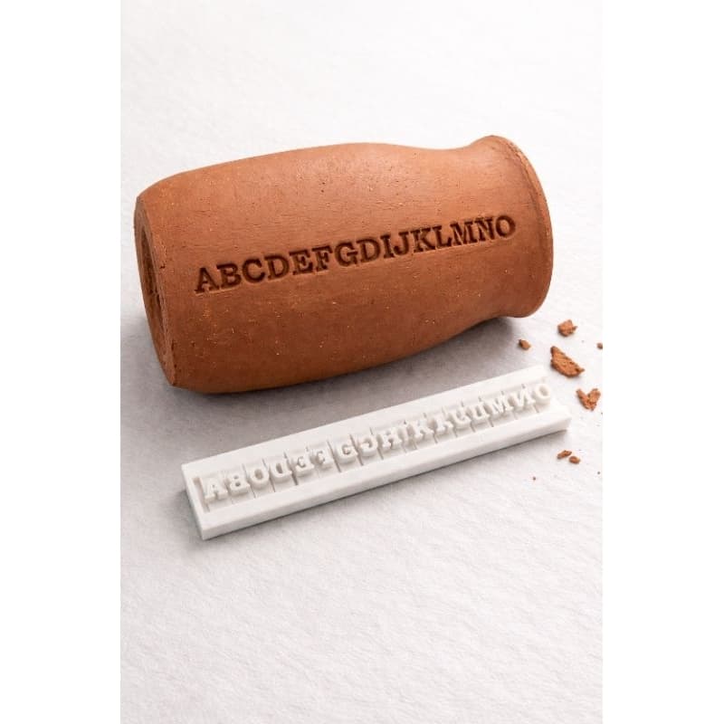Carimbo de Letras para Argila e Biscuit – Alfabeto Completo – PLA Atóxico Personalização em Cerâmica e Polymer Clay
