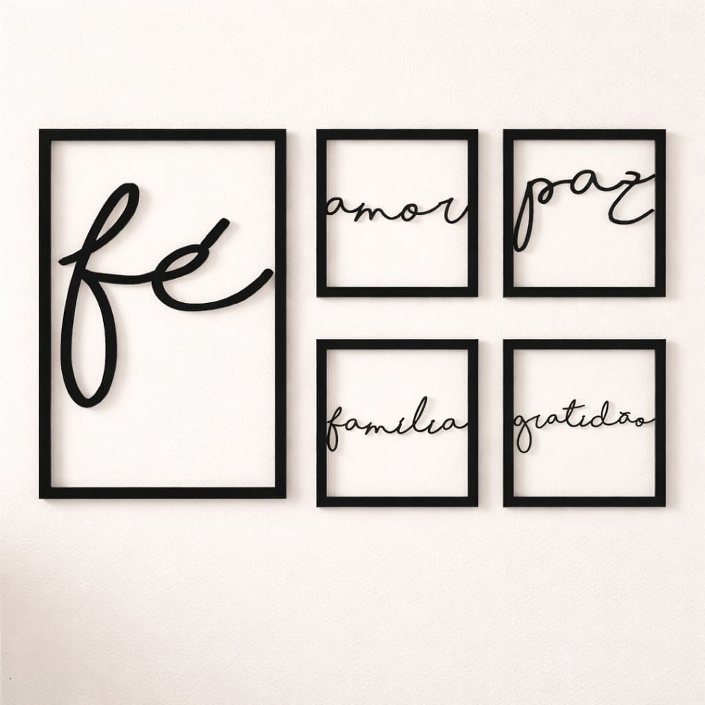 Quadros Decorativos Fé Amor e Gratidão Para Quarto E Sala cabeceira Decorativos