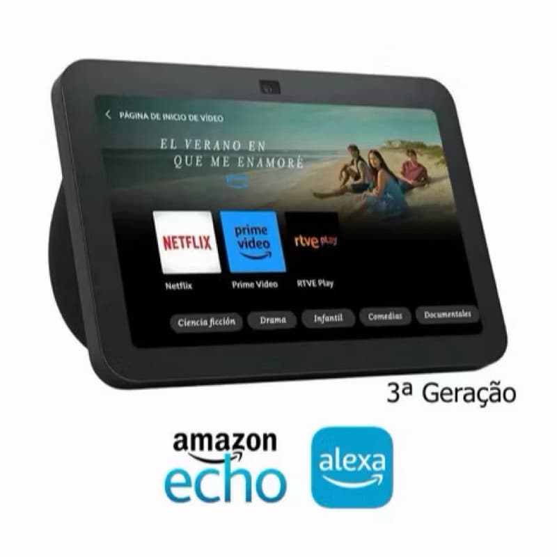 Echo Show 8 3ª Geração Alexa 8"' 13mp Branca e Preta  Amazon Wi-Fi Bluetooth