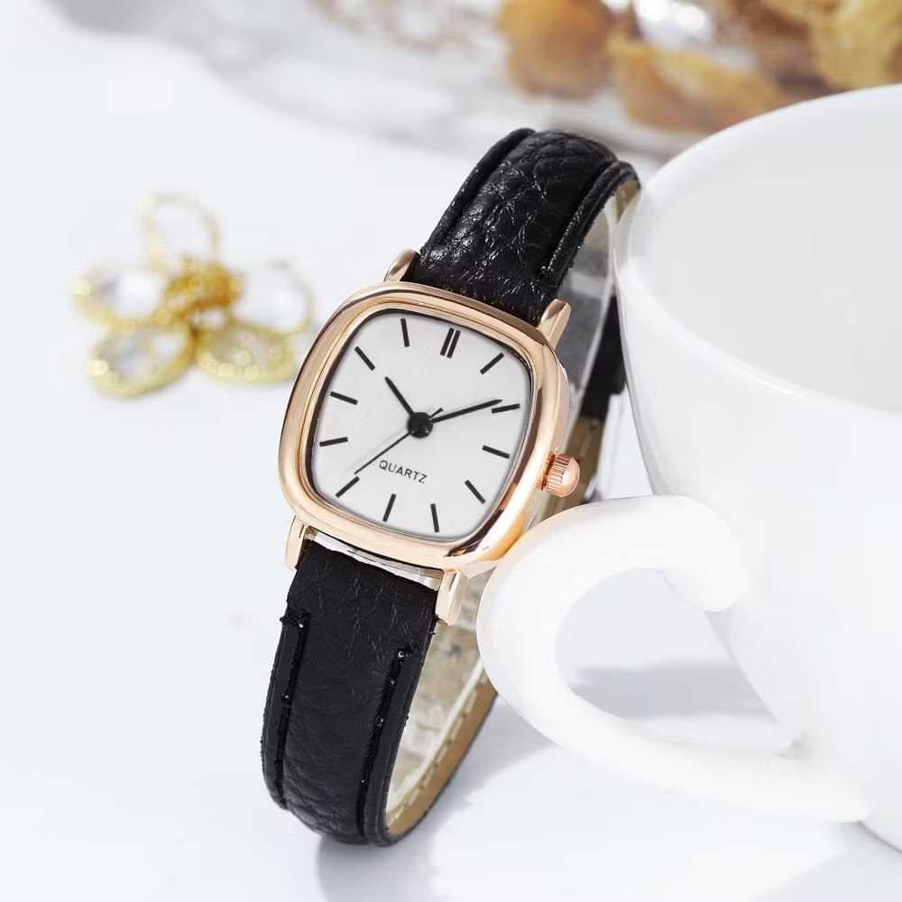 Relógio Feminino Quadrado Pequeno Juvenil Delicado Elegante Quartzo Estilo Coreano - Minimalista