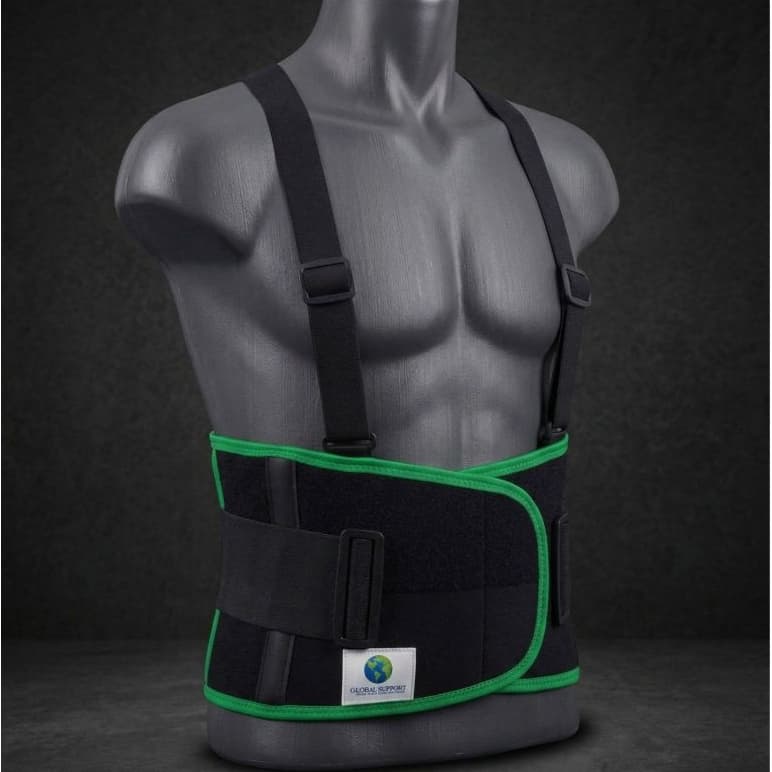 Cinto Ergonômico Lombar com Suspensório Ajustável Suporte Coluna Alta Fixação