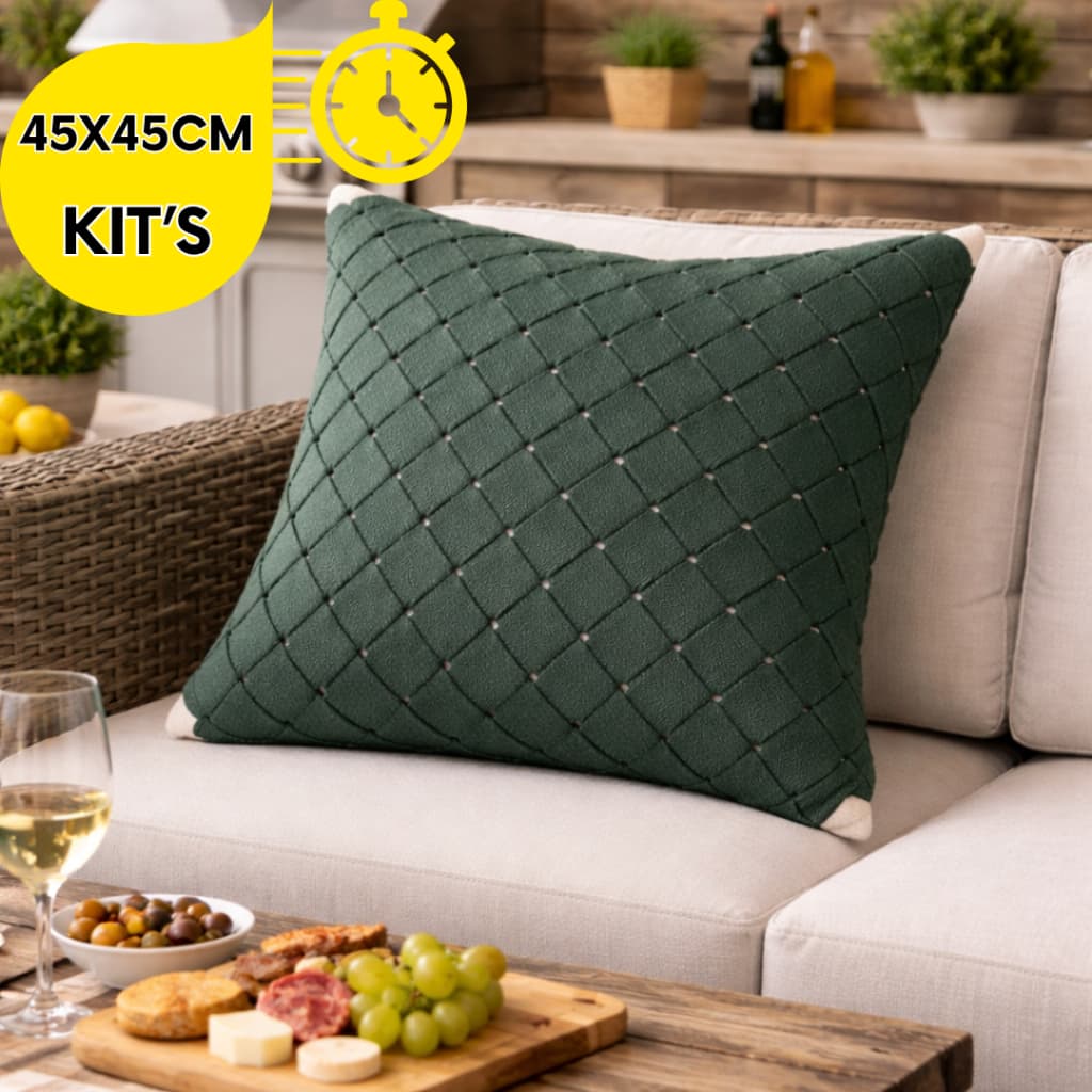 KIT 2/3/4/6 CAPA ALMOFADA TRANCE LINHO 45X45CM TRANÇADA – VERDE SOFISTICADO PARA SOFÁ,CAMA DECORAÇÃO