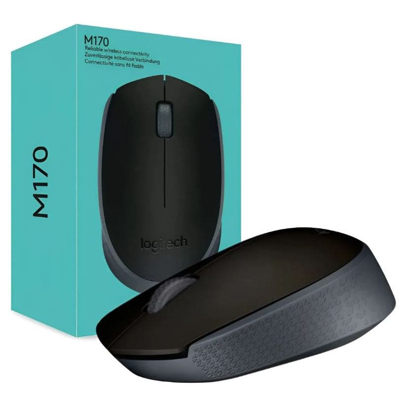 Mouse Logitech Sem Fio M170 Preto com Conexão Nano USB e Design Ergonômico