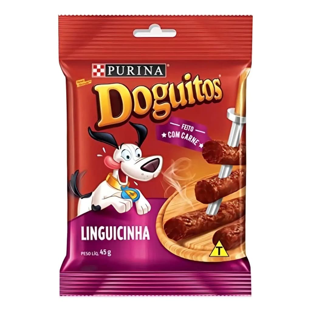 Petisco Para Cães Linguicinha Purina Doguitos Pacote 45g