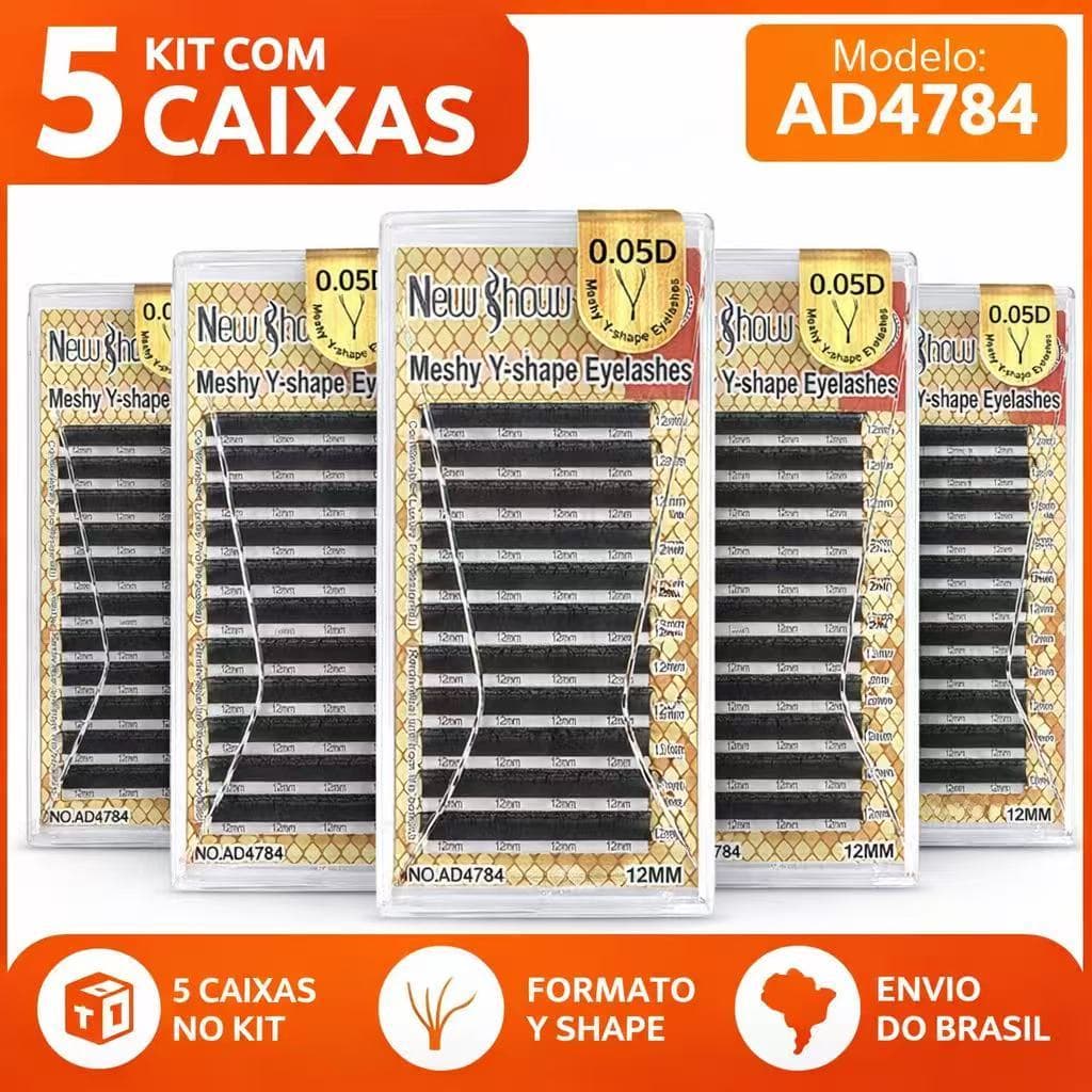 New Show 5Caixas Cílios Original com Selo Fio YY 0.05C/D/DD Extensão de Cilios Alongamento