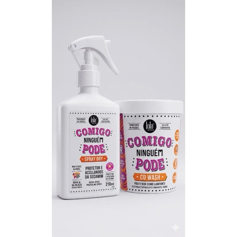 Kit Lola Comigo Ninguém Pode + Spray BFF + Escova Desembaraçant Polvo (cores aleatoria)| Hidratação, Brilho e Anti Frizz