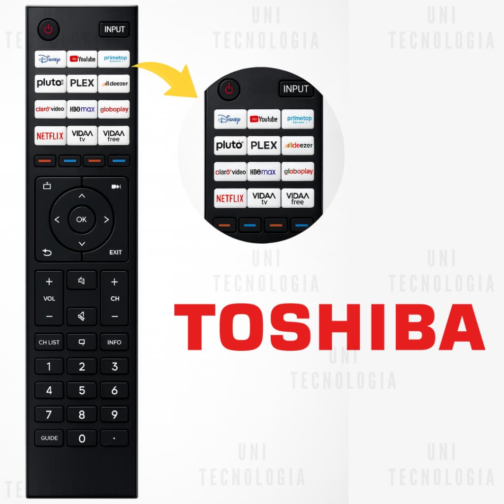 Controle Remoto Para Tv Smart Toshiba Ct-95043 CT-95078 CT-95049