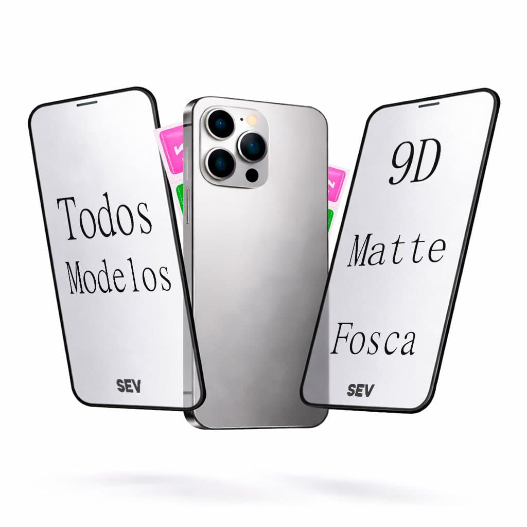 2x Película Cerâmica Fosca Flexivel 9D HD Para iPhone Todos Modelos Anti Reflexo - Não Quebra