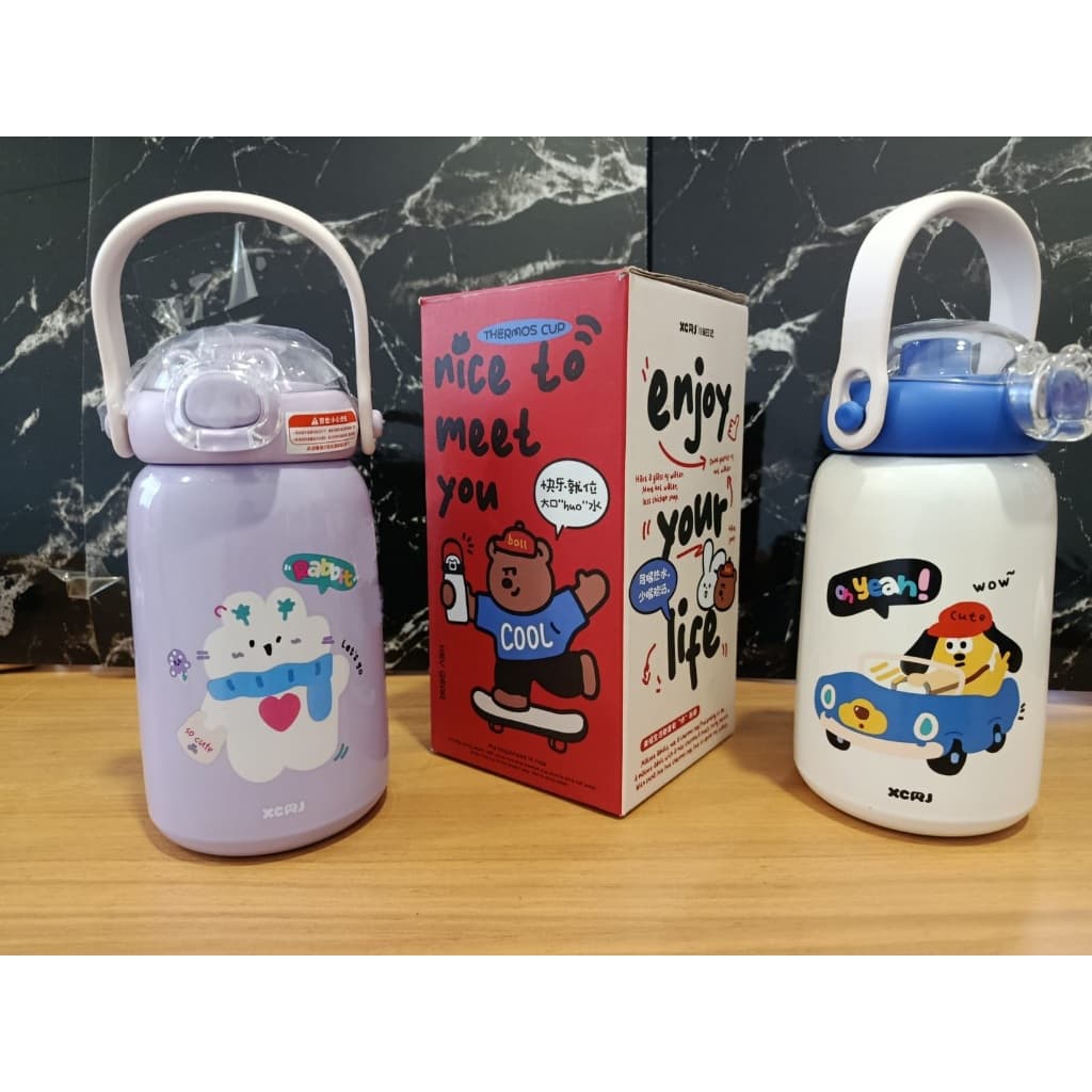 Garrafa Térmica aço inox 316 Infantil 490ml com Canudo Removível e Tampa TRAVA de Segurança
